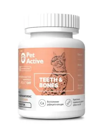 Купить biopetactive teeth&bones мультивитаминный комплекс для кошек для укрепления костей и зубов