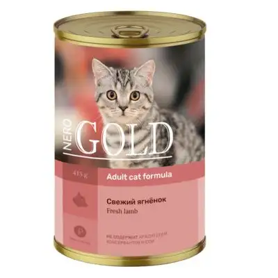 Купить nero gold консервы для кошек свежий ягненок (lamb)