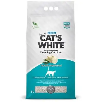 Купить cat's white наполнитель для кошек комкующийся с ароматом марсельского мыла