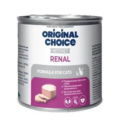 Купить original choice vetdiet renal консервы для взрослых кошек для профилактики болезней почек 