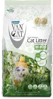 Купить van cat комкующийся наполнитель для кошек 100% натуральный", без пыли, пакет (гранулы 0,5 мм – 4 мм) (w405)