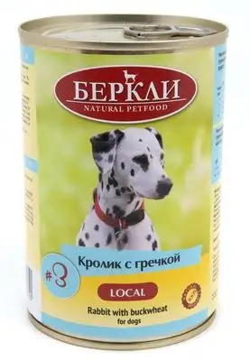 Купить berkley консервы для собак с кроликом и гречкой local