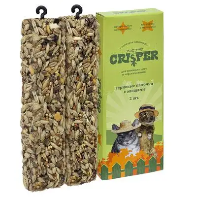 Купить mr.crisper лакомство для шиншилл и дегу: зерновые палочки с овощами