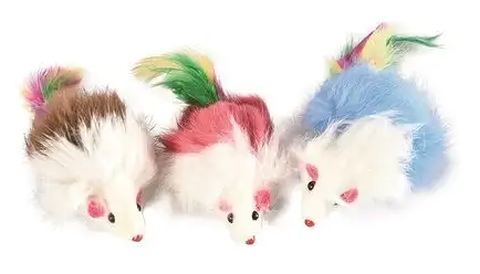 Купить petstar игрушка для кошек МЫШЬ, кроличий мех, перо