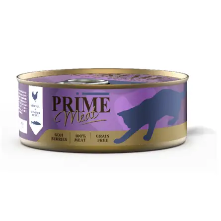 Купить prime meat консервы для кошек, курица со скумбрией, филе в желе
