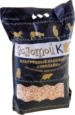 Купить Золотой кот Эколайн кукурузный наполнитель для грызунов