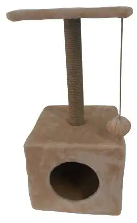 Купить homecat когтеточка домик для кошек с площадкой большой для мейн-кунов бежевый