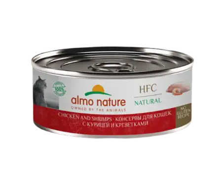 Купить almo nature Консервы для кошек для кошек с курицей и креветками (hfc - natural - chicken and shrimps)
