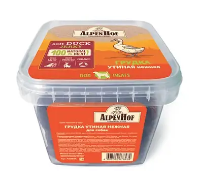 AlpenHof лакомство для собак средних и крупных пород Грудка утиная нежная
