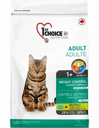 Купить 1st choice weight control Сухой корм для взрослых кошек, склонных к набору веса (с курицей)