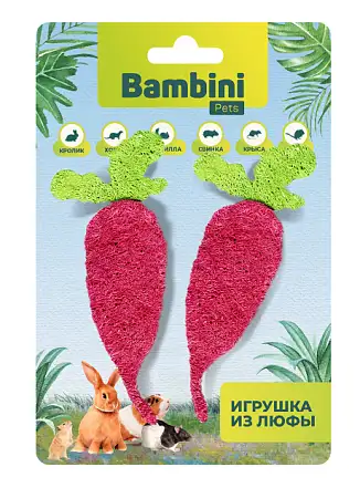 Купить bambini pets Игрушка для грызунов "Редиски" из люфы. Количество