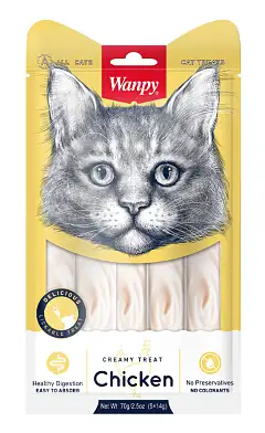Wanpy Cat Лакомство для кошек «нежное пюре» из курицы