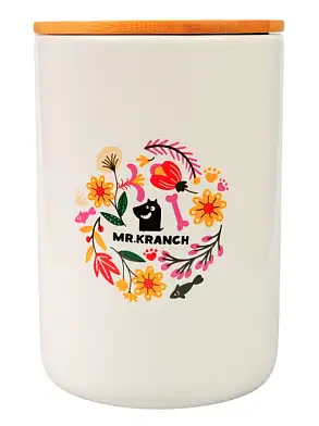 Mr.Kranch Цветы Прованса бокс керамический для хранения корма для собак и кошек, розовый