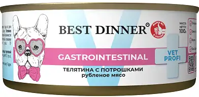 Best Dinner Vet Profi Gastro Intestinal консервы для собак при проблемах пищеварения с телятиной и потрошками