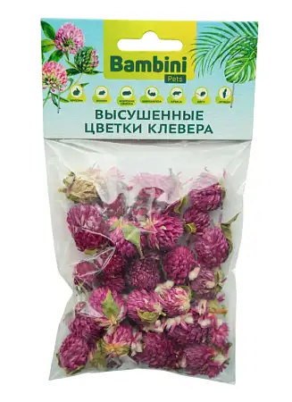 Купить bambini pets Лакомство высушенные цветы клевера для грызунов и кроликов