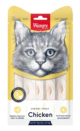 Купить wanpy cat Лакомство для кошек «нежное пюре» из курицы