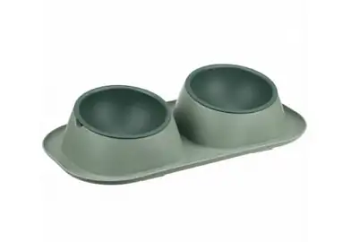 HOMEPET Frost Touch Mini миска двойная пластиковая для кошек и собак, нефритовая