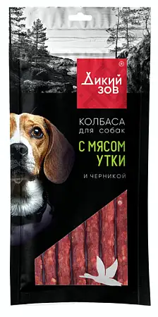 Купить titbit Дикий зов лакомство для взрослых собак колбаса с мясом утки и черникой