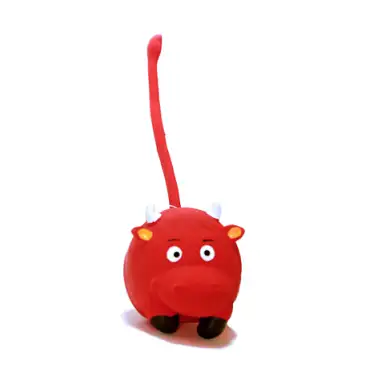 HOMEPET игрушка для собак бычок с длинным хвостом с пищалкой латекс