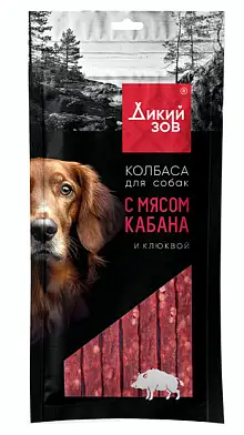 TITBIT Дикий зов лакомство для взрослых собак колбаса с мясом кабана и клюквой