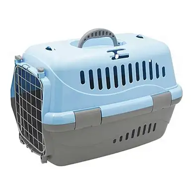 Pet Star Standard Переноска для собак и кошек серо-голубая металлическая дверца  