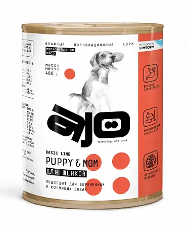 Купить ajo dog puppy&mom консервы для щенков, беременных и кормящих собак с курицей