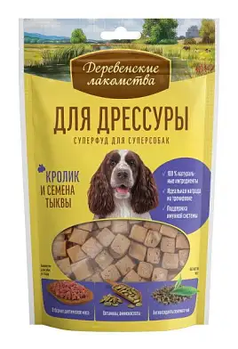 Деревенские лакомства лакомство для собак СУПЕРФУД, Кролик и семена тыквы