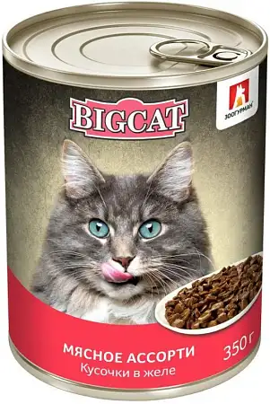 Купить Зоогурман big cat Консервы для кошек "мясное ассорти", кусочки в желе