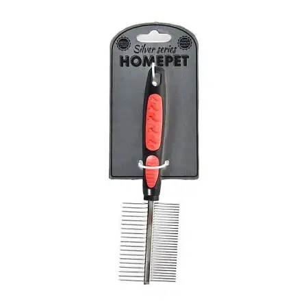 Купить homepet silver series расческа металлическая двухсторонняя для собак и кошек 49 зубьев