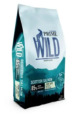 Prime Wild GF Scottish сухой беззерновой корм для взрослых кошек и котят, с лососем