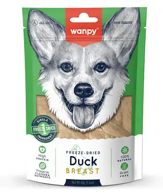 Wanpy Dog сублимированное лакомство для собак с уткой