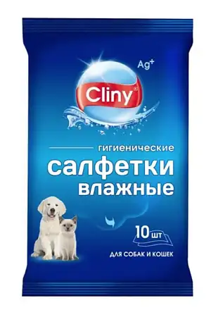 Купить cliny влажные салфетки для кошек и собак