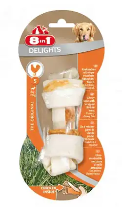 Купить 8in1 delights s лакомство для собак мелких и средних пород косточка с куриным мясом