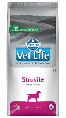 Farmina Vet Life struvite сухой корм для взрослых собак всех пород при мочекаменной болезни для подавления образования и растворения струвитных уролитов