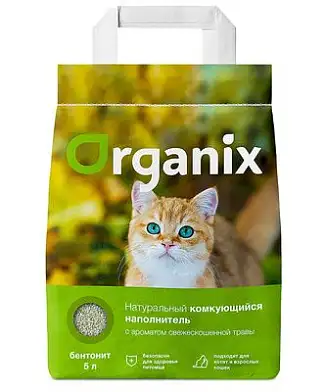 Organix наполнители для кошек комкующийся с ароматом свежескошенной травы
