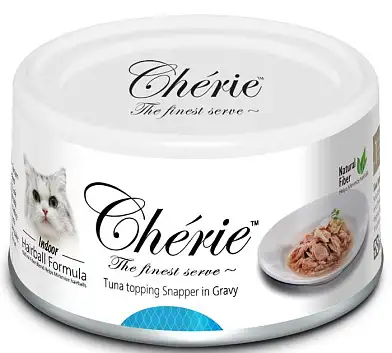 PETTRIC Cherie Hairball Control консервы для кошек тунец с морским лещём в подливе